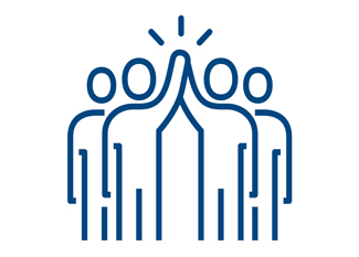 Graphic of people giving high fives