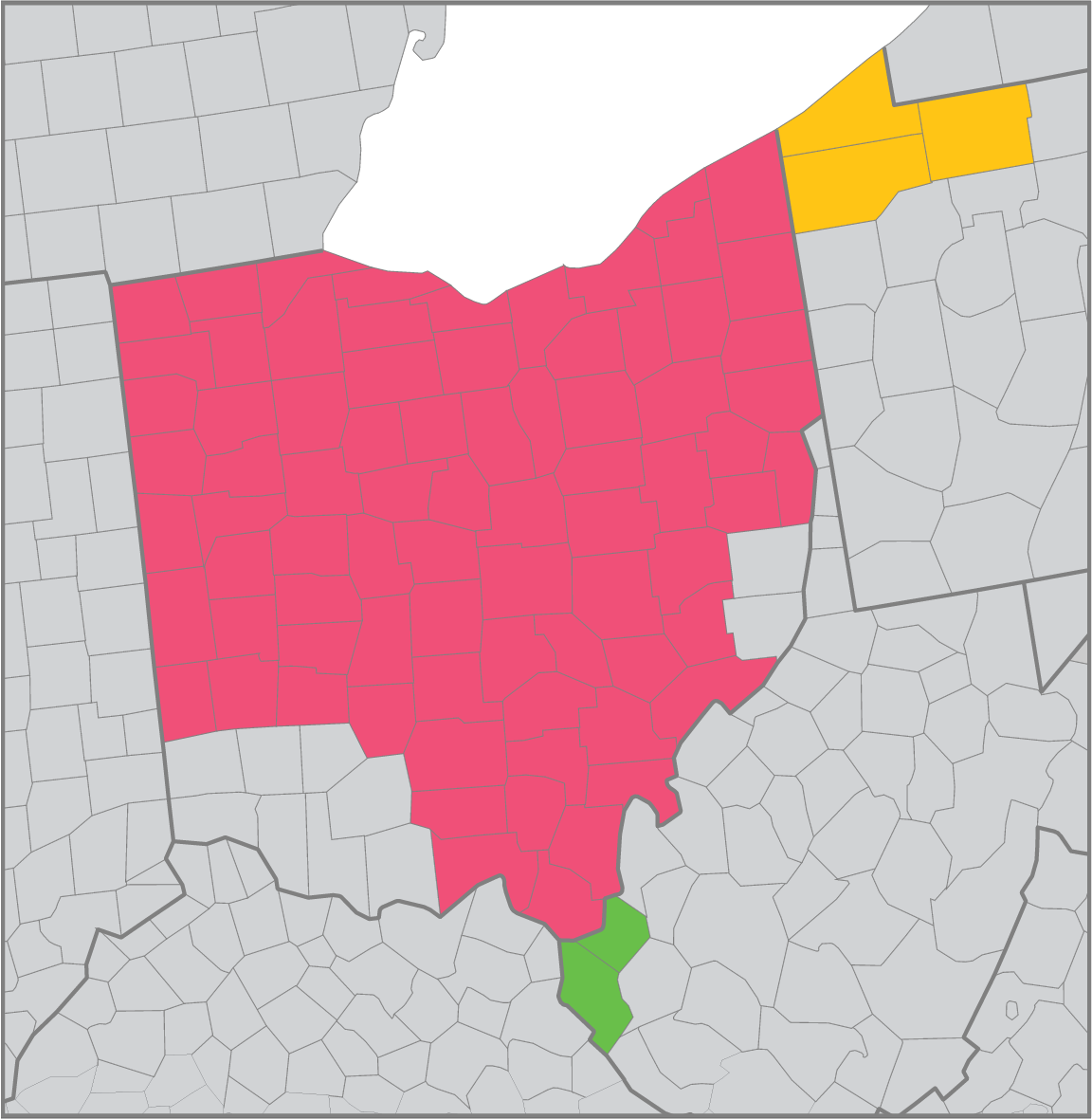 Map of Ohio CFC counties