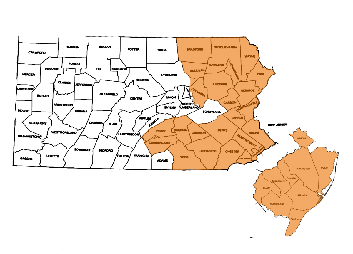 Map of PSJ CFC counties